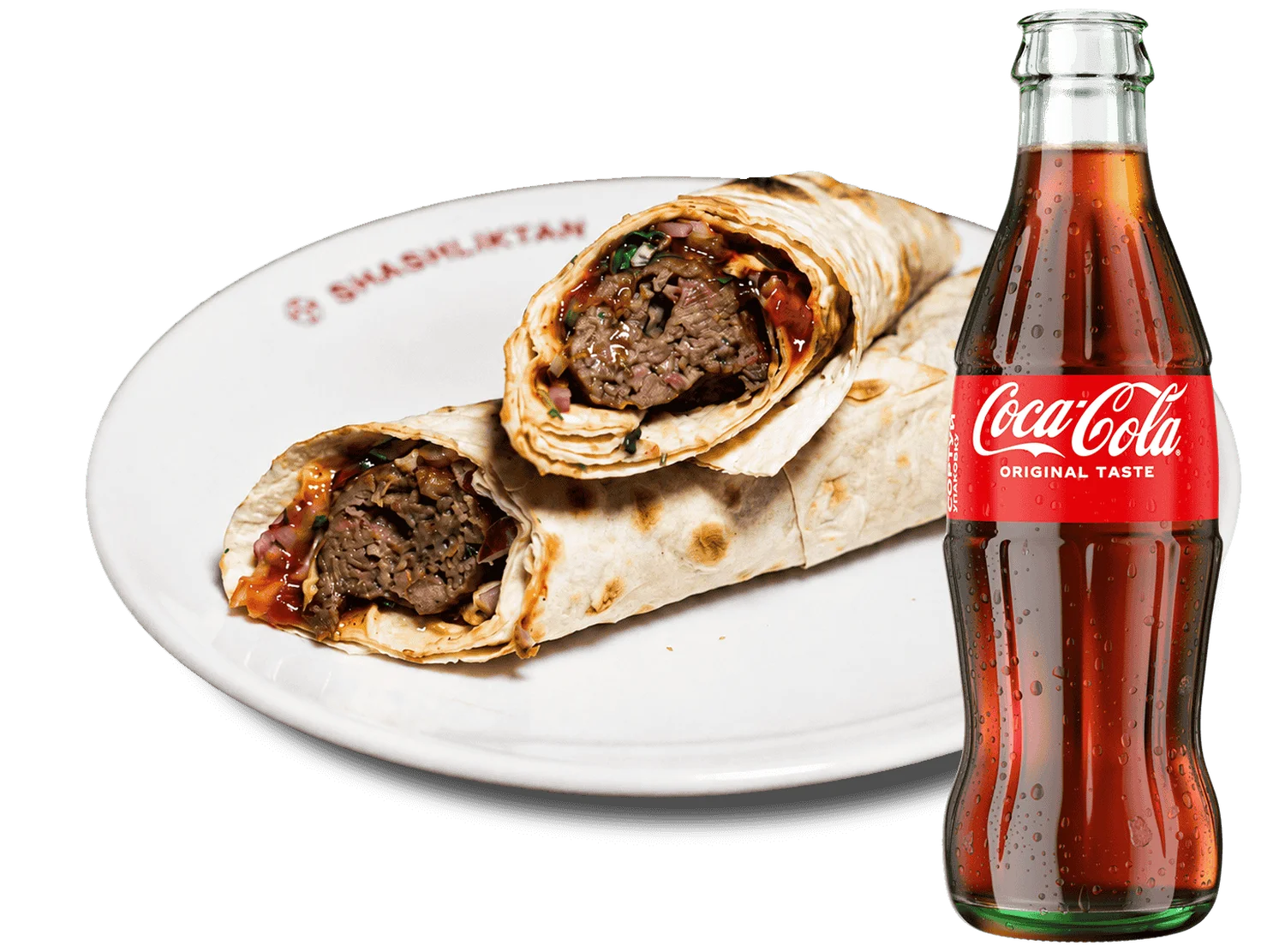 Люля-кебаб з телятини в лаваші 270г + coca-cola 250мл - shashlikyan.ua