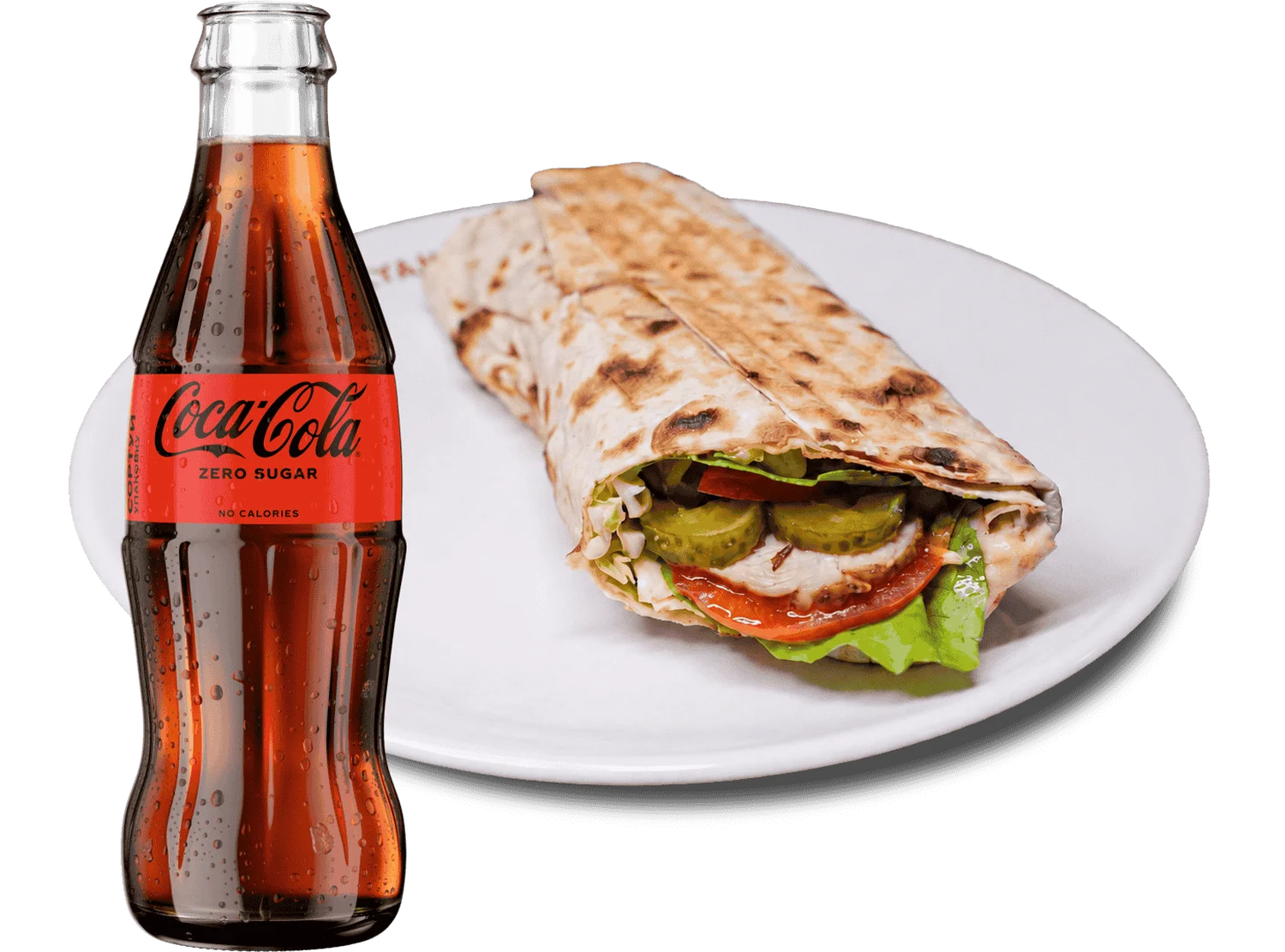 Шаурма сезам с курицей в лаваше 320г + coca-cola zero 250мл Шаурма сезам с курицей в лаваше 320г + coca-cola zero 250мл - shashlikyan.ua