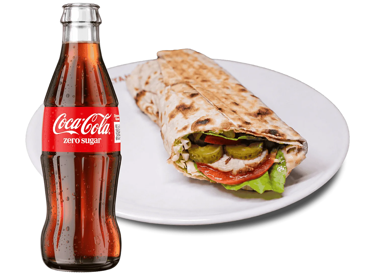 Шаурма сезам с курицей в лаваше 320г + coca-cola zero 250мл Шаурма сезам с курицей в лаваше 320г + coca-cola zero 250мл - shashlikyan.ua