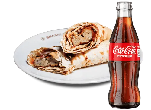 Куриный люля-кебаб в лаваше 270г + coca-cola zero 250мл - shashlikyan.ua