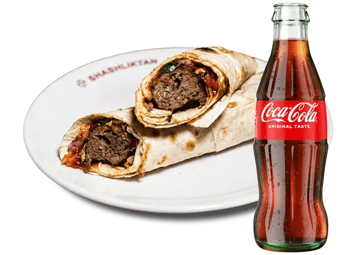 Люля-кебаб из телятины в лаваше 270г + coca-cola 250мл - shashlikyan.ua